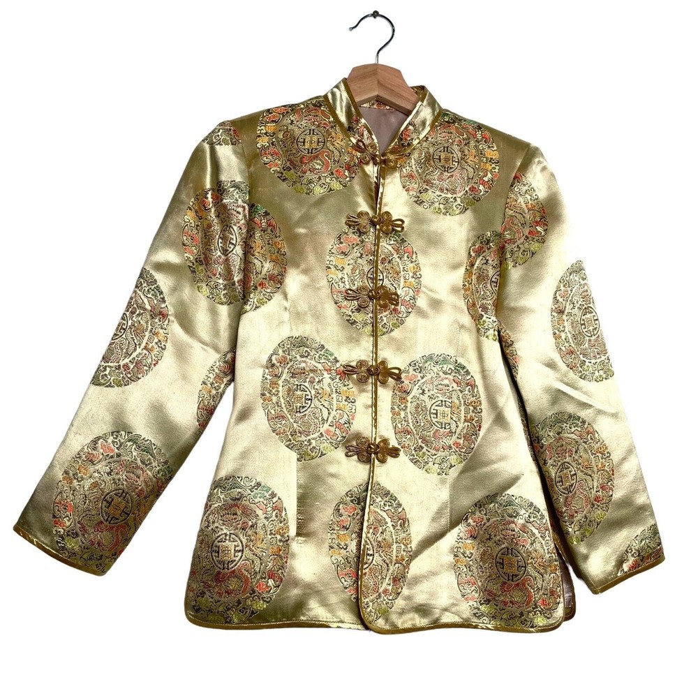 Chinese Custom Made Coat Traditional Long-Sleeve Asian Shirt Jacket Size Small